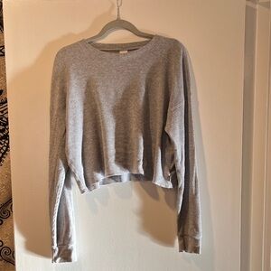 TNA Gray Waffle Long Sleeve Top